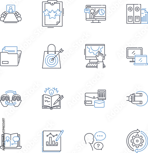 B2B nerking line icons collection. Collaboration, Partnership, Connection, Nerking, Relationship, Trust, Synergy vector and linear illustration. Community,Outreach,Cooperation outline signs set photo