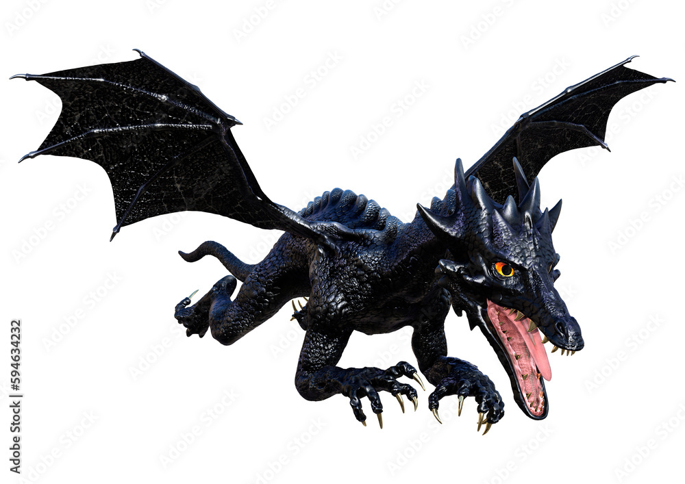 Fototapeta premium 3D Rendering Fairy Tale Dragon on White