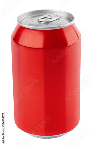 Red aluminum can 330 ml isolated on transparent background