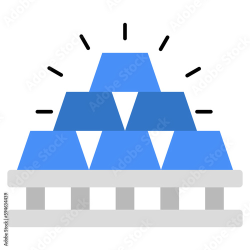 An editable design icon of ingots