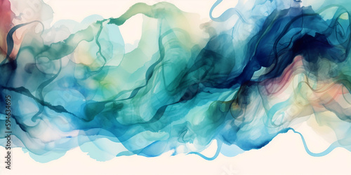 blue and green abstract watercolor background