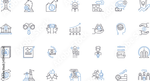Skill utilization line icons collection. Efficiency, Adaptability, Resourcefulness, Proficiency, Expertise, Ingenuity, Creativity vector and linear illustration. Versatility,Mastery,Specialization