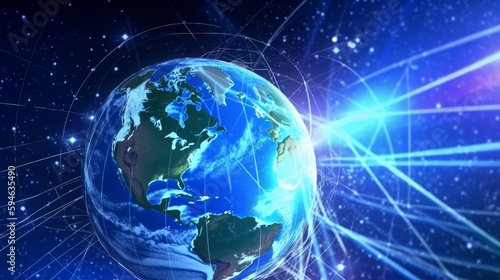 Internet concept of global business, ideas of conducting business operations and transactions on a global scale, e-commerce, digital marketing, online payments, remote collaboration. Generative AI