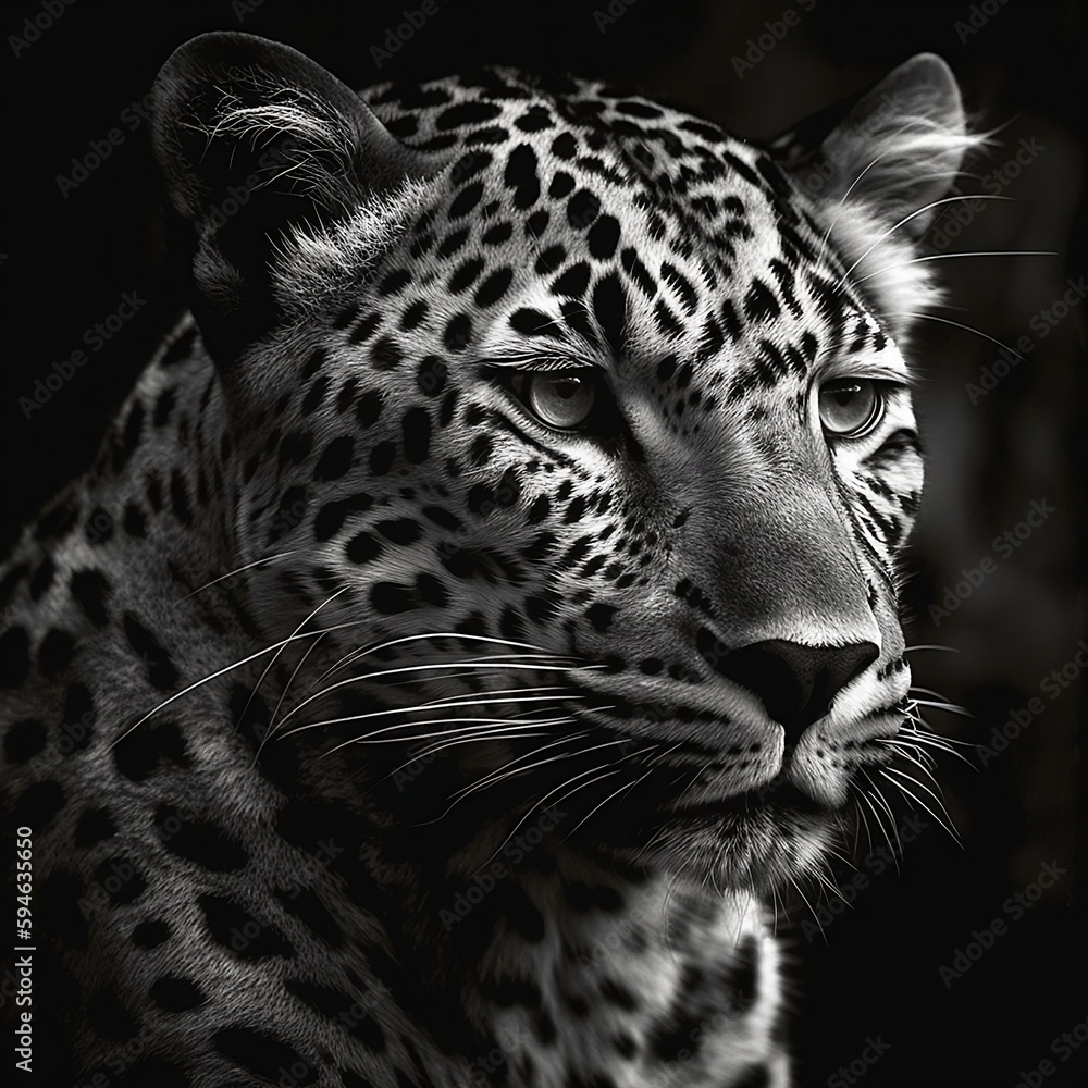 Obraz premium portrait of a leopard, generative AI
