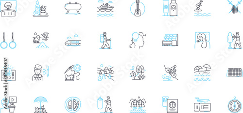 Perfectly fit linear icons set. Tailored, Flawless, Ideal, Fitted, Customized, Form-fitting, Seamless line vector and concept signs. Sculpted,Moulded,Body-hugging outline illustrations