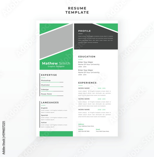 Modern elegant resume design template