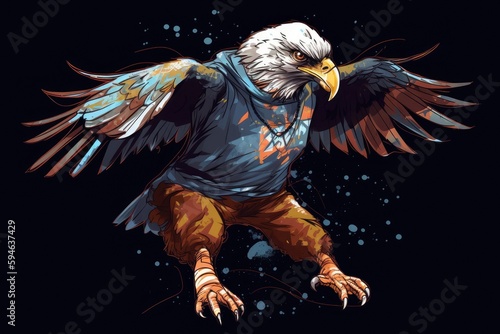 Eagle Design Hip Dancer Having Fun Generative AI