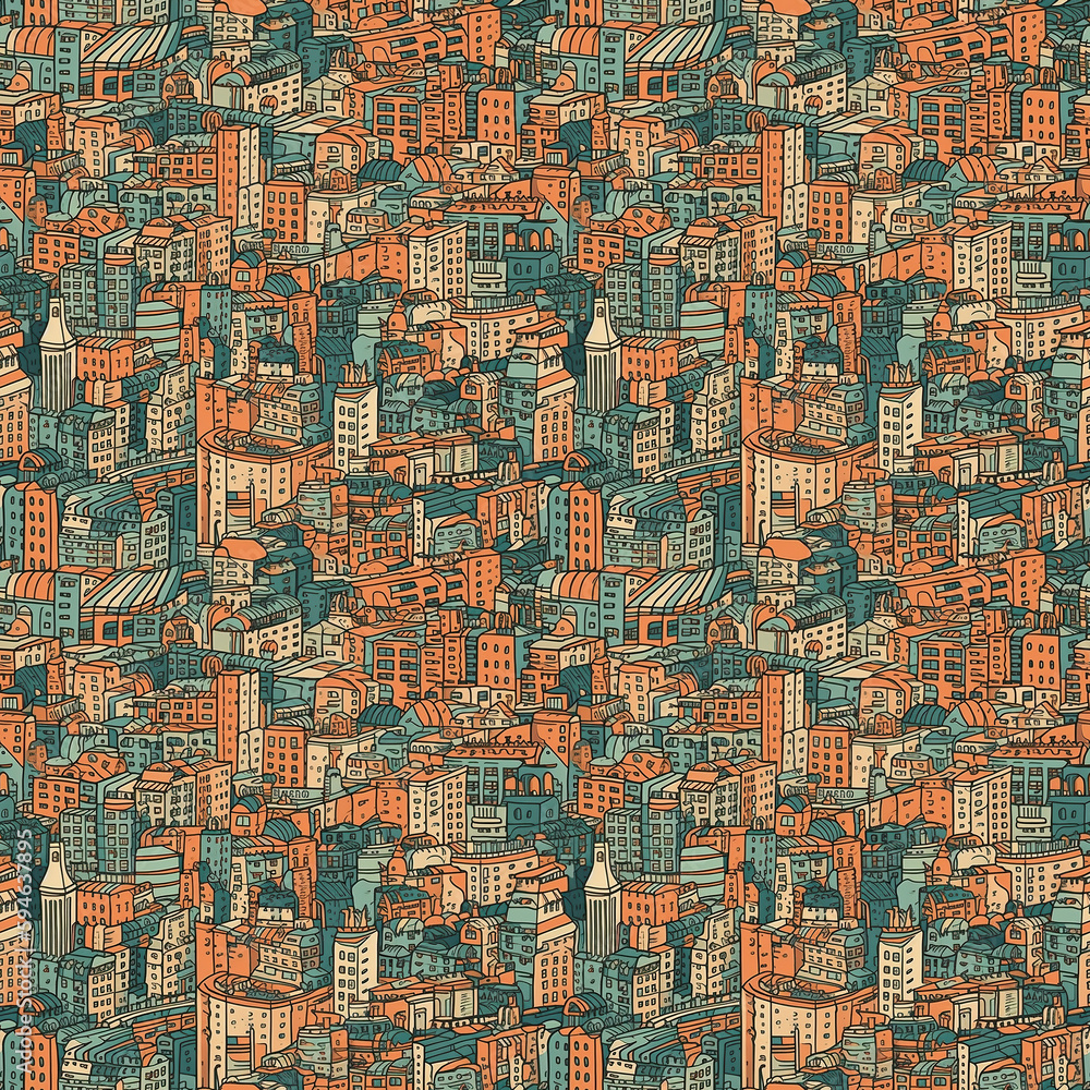 Seamless city pattern