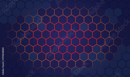 Abstract futuristic Hexagon honey comb shape