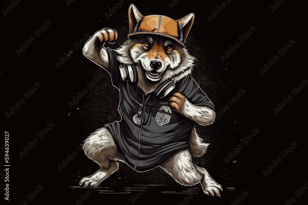 Fototapeta Wolf Design Hip Dancer Backdrop Generative AI