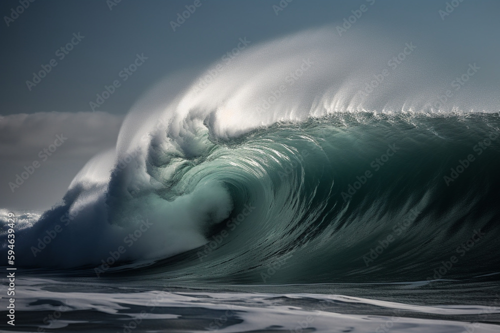 Big wave crashing on the shore generative AI Big wave crashing on the shore generative AI