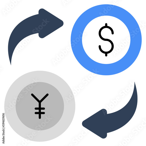 Conceptual design icon of currency exchange, forex vector 