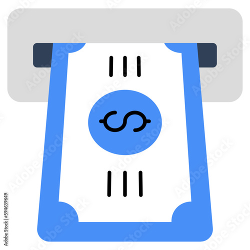 Editable design icon of money withdrawal 
