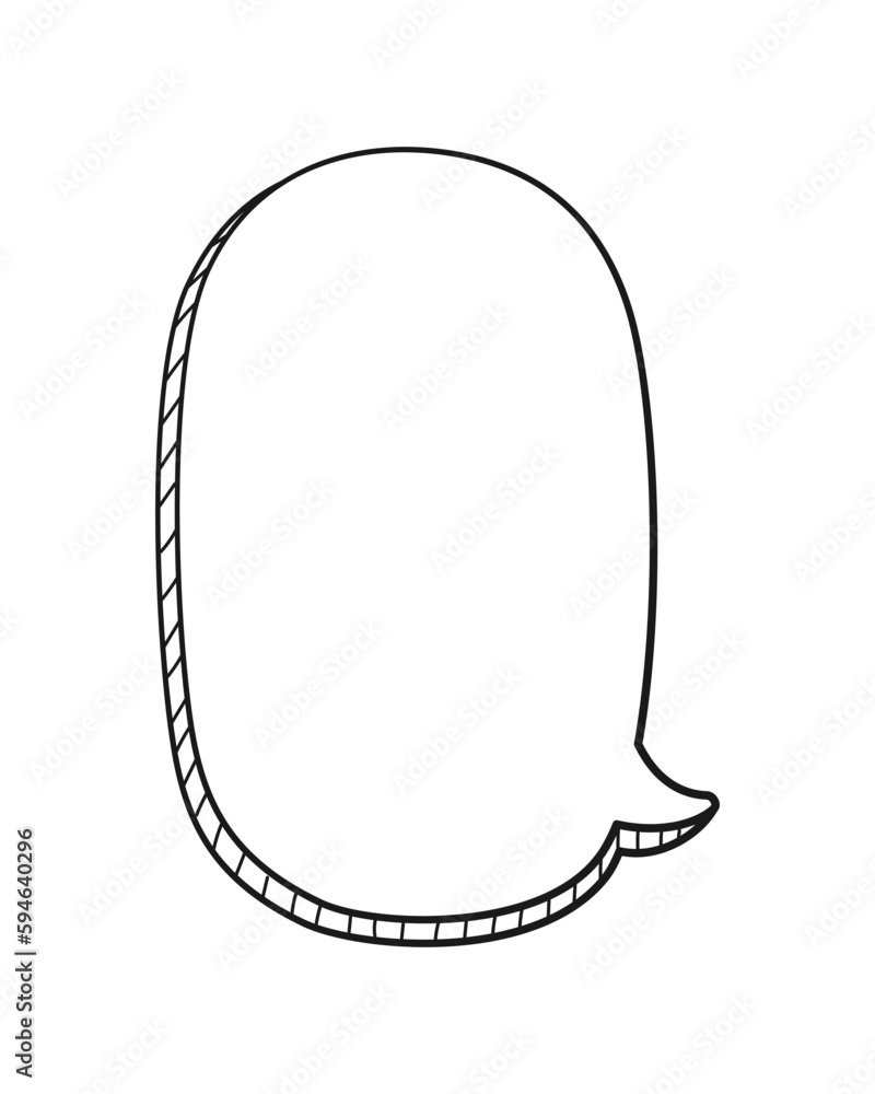 Obraz premium Comic speech bubble 3D doodle outline vector illustration