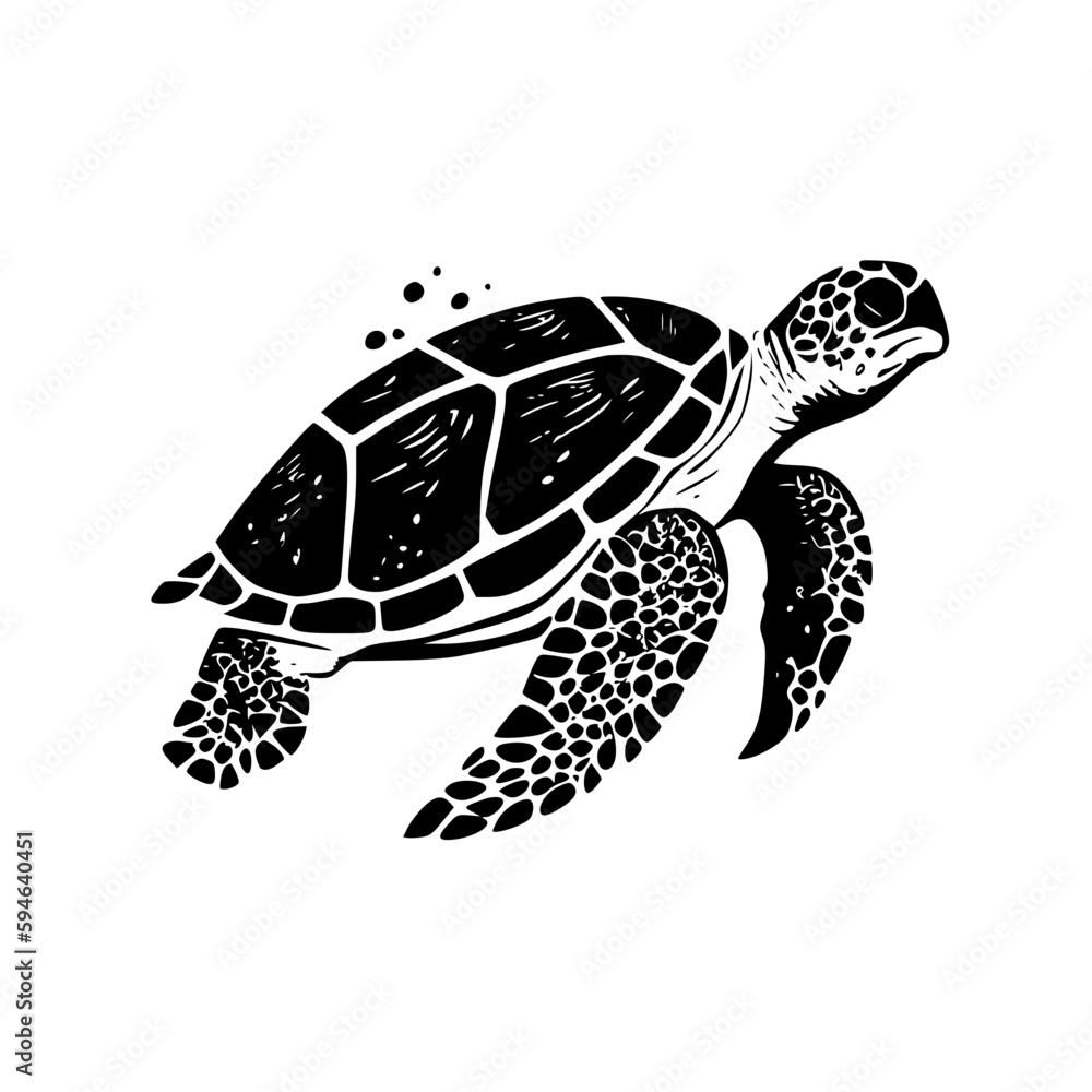 Fototapeta premium Sea Turtle - High Quality Vector Logo - Vector illustration ideal for T-shirt graphic