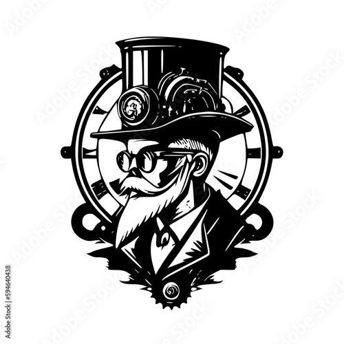 Steampunk - Minimalist and Flat Logo - Vector illustration