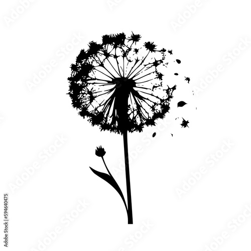 dandelion - minimalist and flat logo - vector illustration