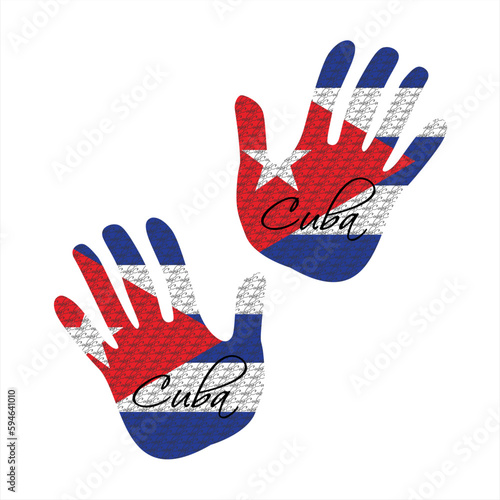 cuba flag hand vector
