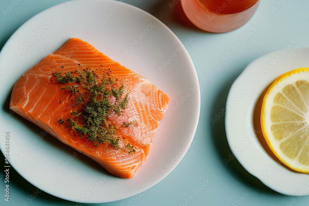 salmon with lemon, generated by artificial intelligence