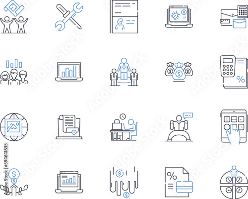 Market segmentation line icons collection. Demographics, Psychographics, Region, Behavior, Age, Gender, Income vector and linear illustration. Education,Lifestyle,Attitudes outline signs set