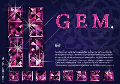 Diamond background gemstone 3d realistic vector illustration