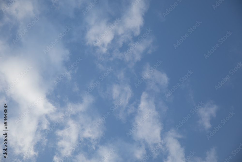 Big white clouds against the blue sky.