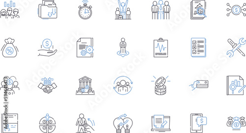 Revenue line icons collection. Sales, Income, Turnover, Profits, Earnings, Gain, Yield vector and linear illustration. Return,Revenue streams,Gross outline signs set