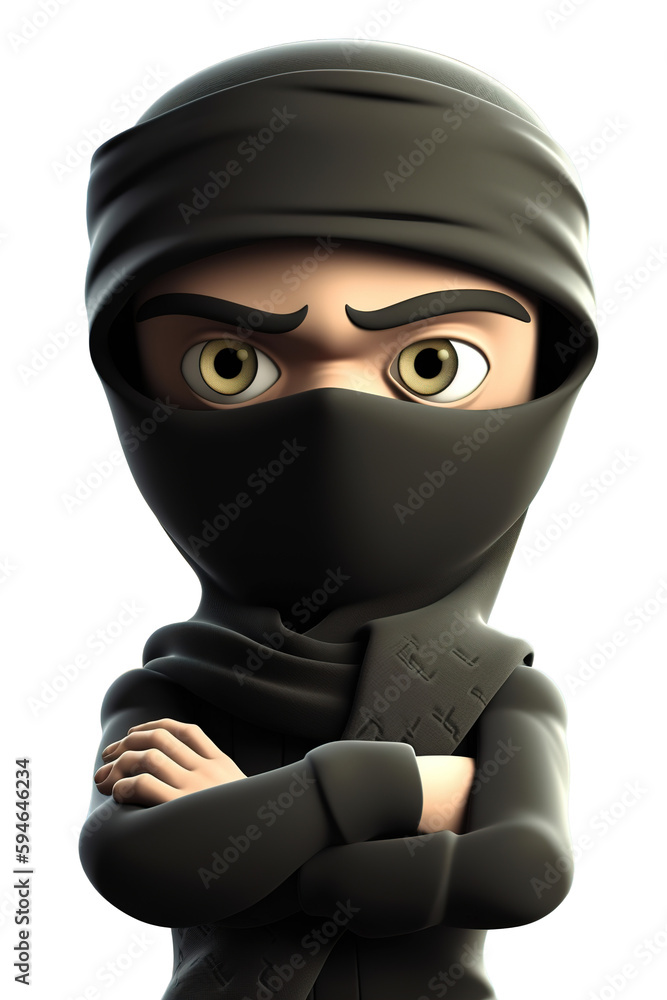 ninja warrior cartoon 3d character ninja warrior cartoon 3d character