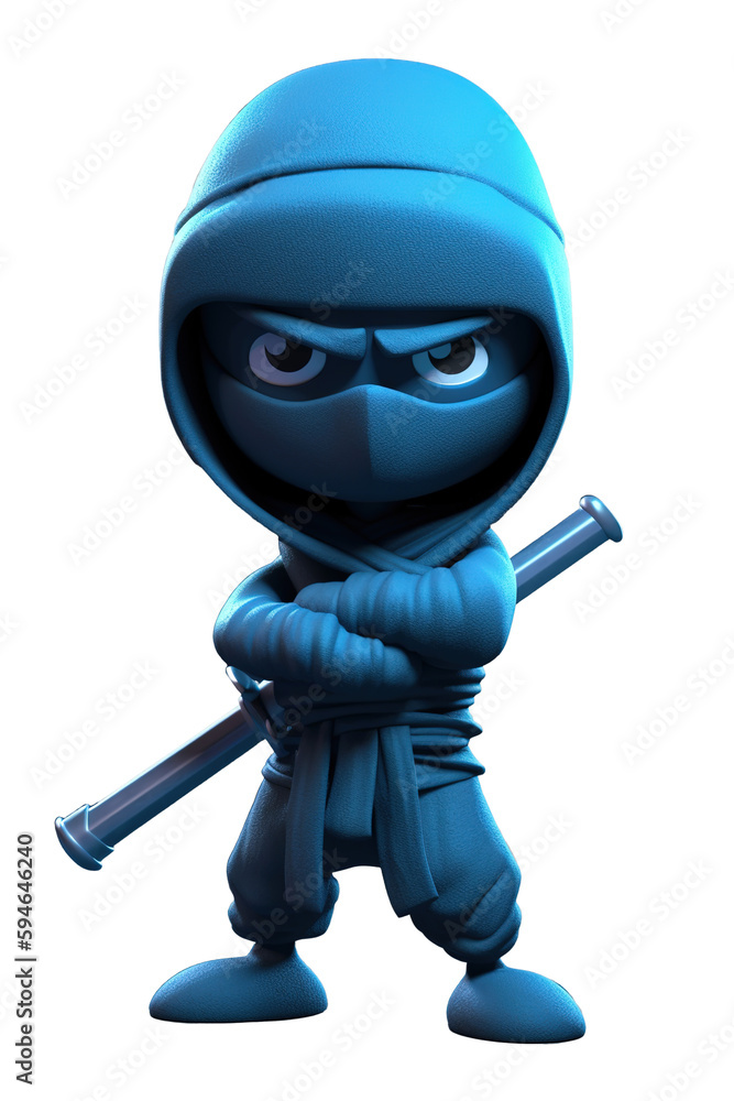 ninja warrior cartoon 3d character