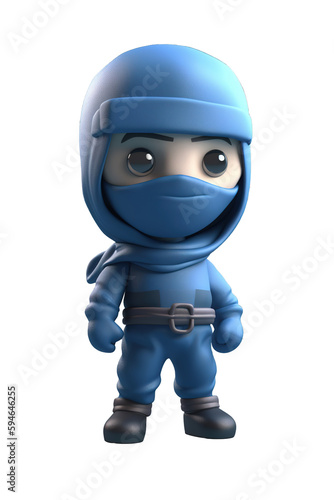 ninja warrior cartoon 3d character