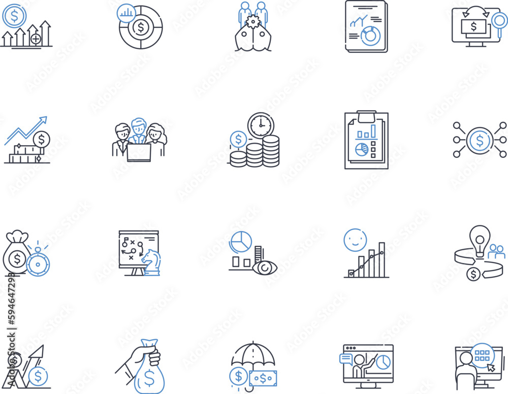 Score a startup line icons collection. Funding, Seed, Investment, Capital, Growth, Strategy, Financing vector and linear illustration. Venture,Scalability,Innovation outline signs set