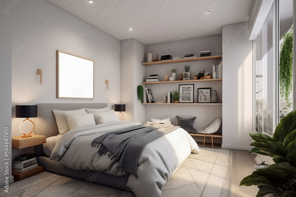 bedroom interior architecture features a minimalist style