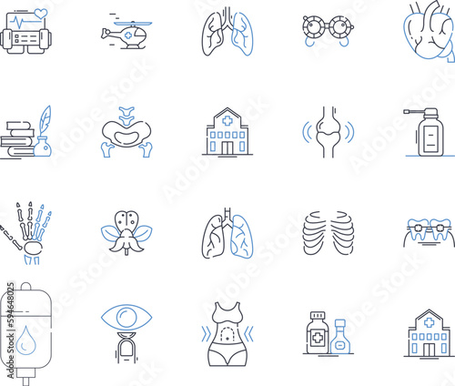 Pediatric care line icons collection. Pediatrics, Infants, Children, Babies, Toddlers, Immunizations, Vaccinations vector and linear illustration. Pediatricsurgery,Health,Well-being outline signs set