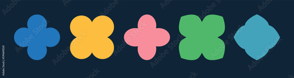 Obraz premium Quatrefoil symbol set. Quatrefoil geometric shape. Vector