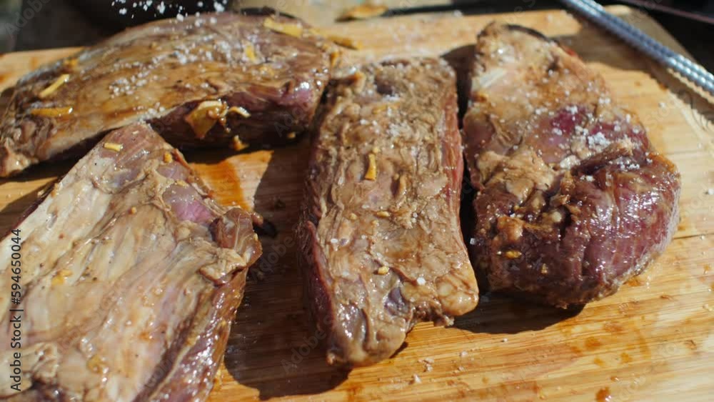 Cooking. The chef Preparing meat. Raw fresh meat Steak. Barbecue party. Cooking. The chef Preparing meat. Raw fresh meat Steak. Barbecue party.