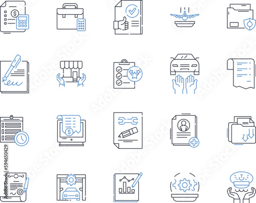 Compensation line icons collection. Salary, Benefits, Remuneration, Reward, Package, Bonuses, Raises vector and linear illustration. Perks,Incentives,Gratuity outline signs set