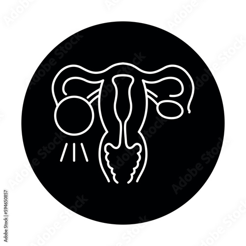 Polycystic ovary syndrome color line icon. Human diseases.