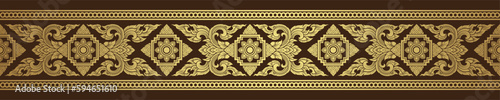 Gold thai art, buddhism temple element and background pattern decoration motifs for pillar pattern, flyers, poster, web, banner, and card concept vector illustration
