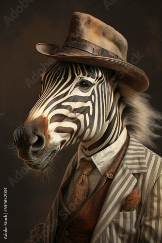 portrait of a zebra cowboy © Goldie