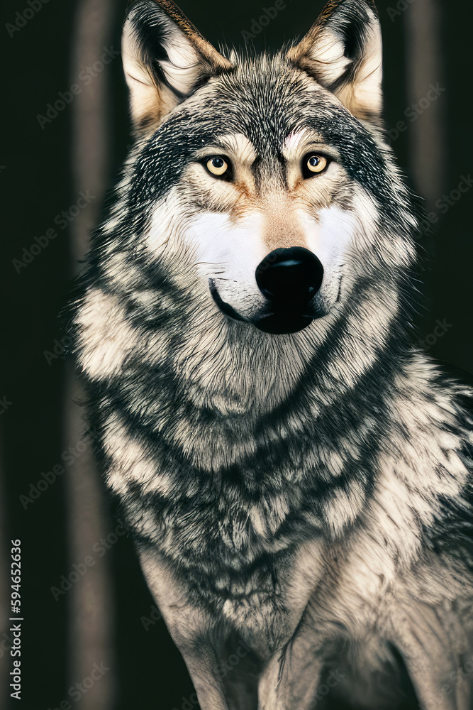 Fototapeta premium Wolf, generated by artificial intelligence