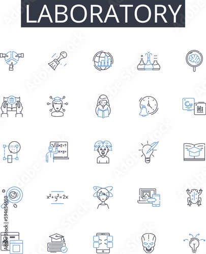 Laboratory line icons collection. Potential, Aspiring, Developing, Growing, Promising, Hopeful, Blossoming vector and linear illustration. Maturing,Emerging,Rising outline signs set