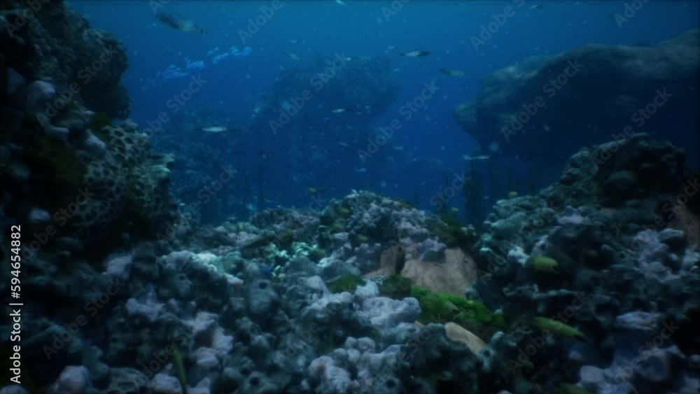 Sea or ocean underwater coral reef Sea or ocean underwater coral reef