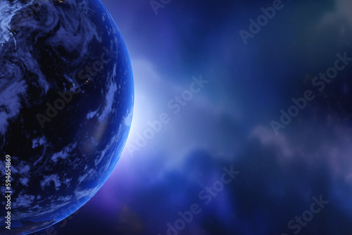 Planet Earth background. 3D render illustration.