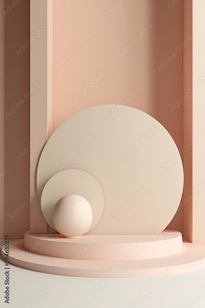 Empty podium background, mock up placement display, blank beauty stand cosmetic product fashion advertising, minimal luxury pedestal stage mockup showcase scene platform, ai generative illustration. Empty podium background, mock up placement display, blank beauty stand cosmetic product fashion advertising, minimal luxury pedestal stage mockup showcase scene platform, ai generative illustration.