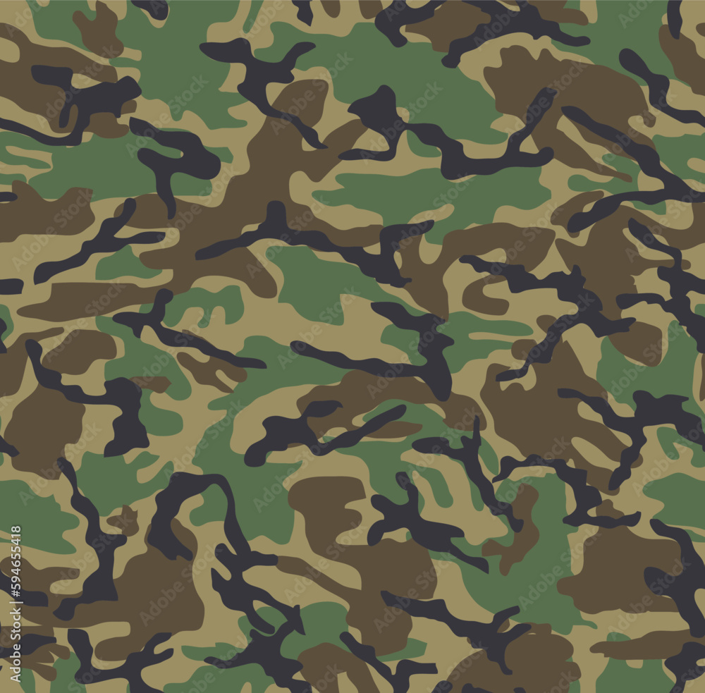 Fototapeta premium Woodland camouflage seamless pattern.