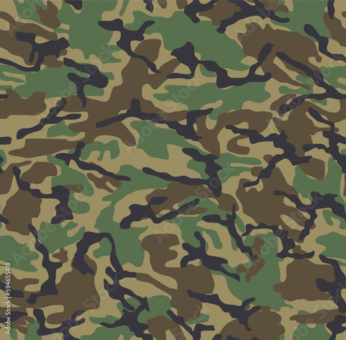 Woodland camouflage seamless pattern. 