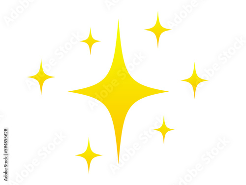 Yellow gradation glitter effect icon illustration