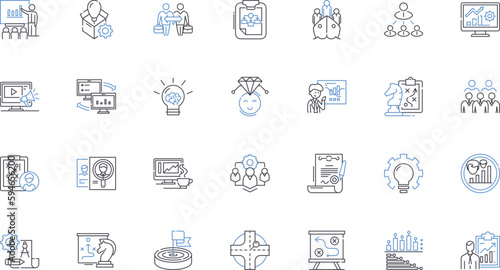 Blueprint line icons collection. Architecture, Design, Construction, Plan, Sketch, Draft, Diagram vector and linear illustration. Render,Project,Layout outline signs set