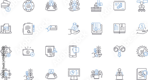 Trust company line icons collection. Security, Fiduciary, Assets, Estate, Investments, Integrity, Protection vector and linear illustration. Reliability,Confidentiality,Compliance outline signs set