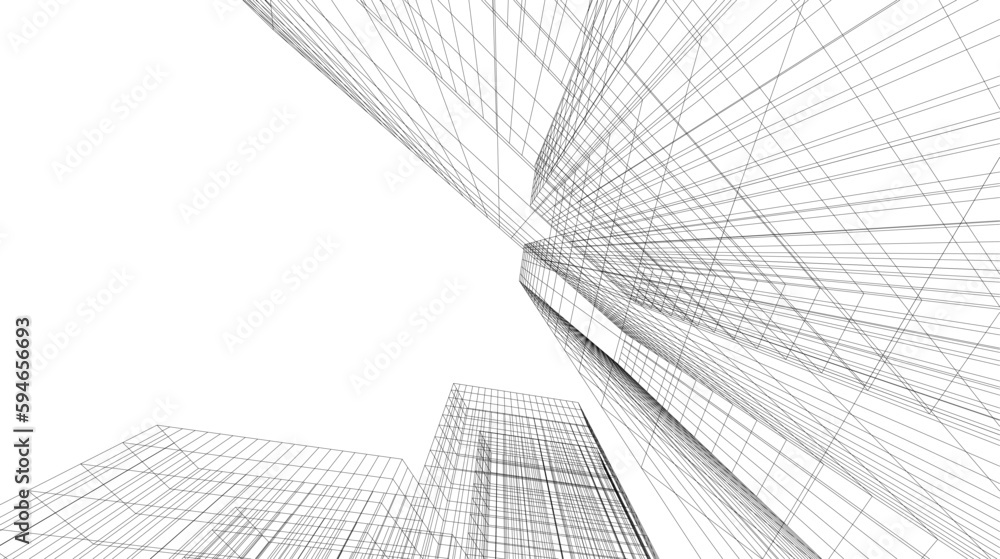 Abstract architecture building 3d illustration Abstract architecture building 3d illustration